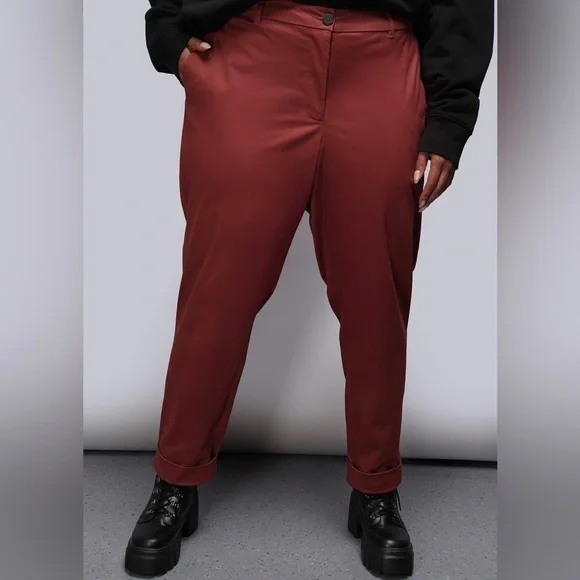 Wildfang The Empower Trouser Pants Women’s Rose Brown Slim Straight - Picture 10 of 12